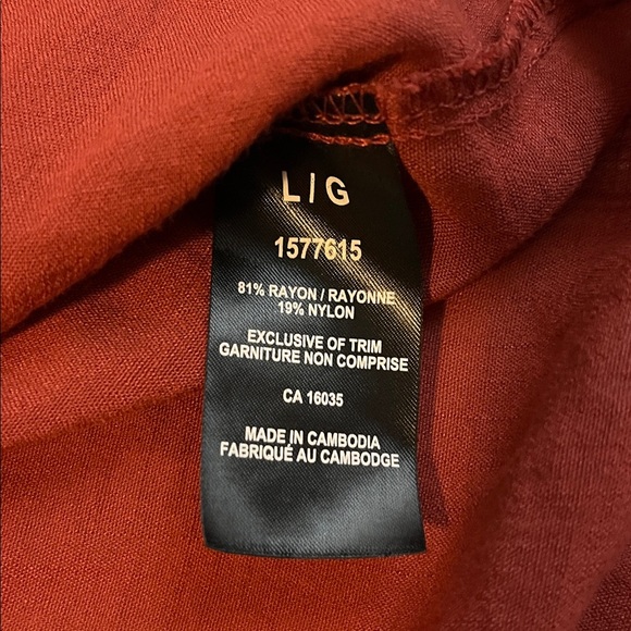 Rachel Rachel Roy Rust Colour Tunic Top Blouse Women’s Large - Picture 5 of 5